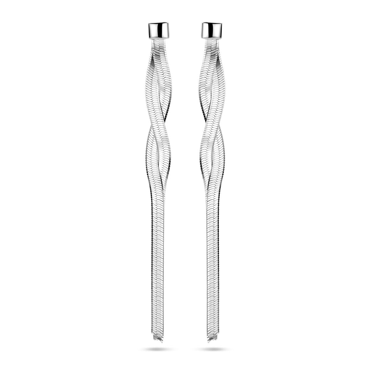 Zilveren gerhodineerde oorhangers schakel 60 mm - 1341603 - PansiteNederland.nl