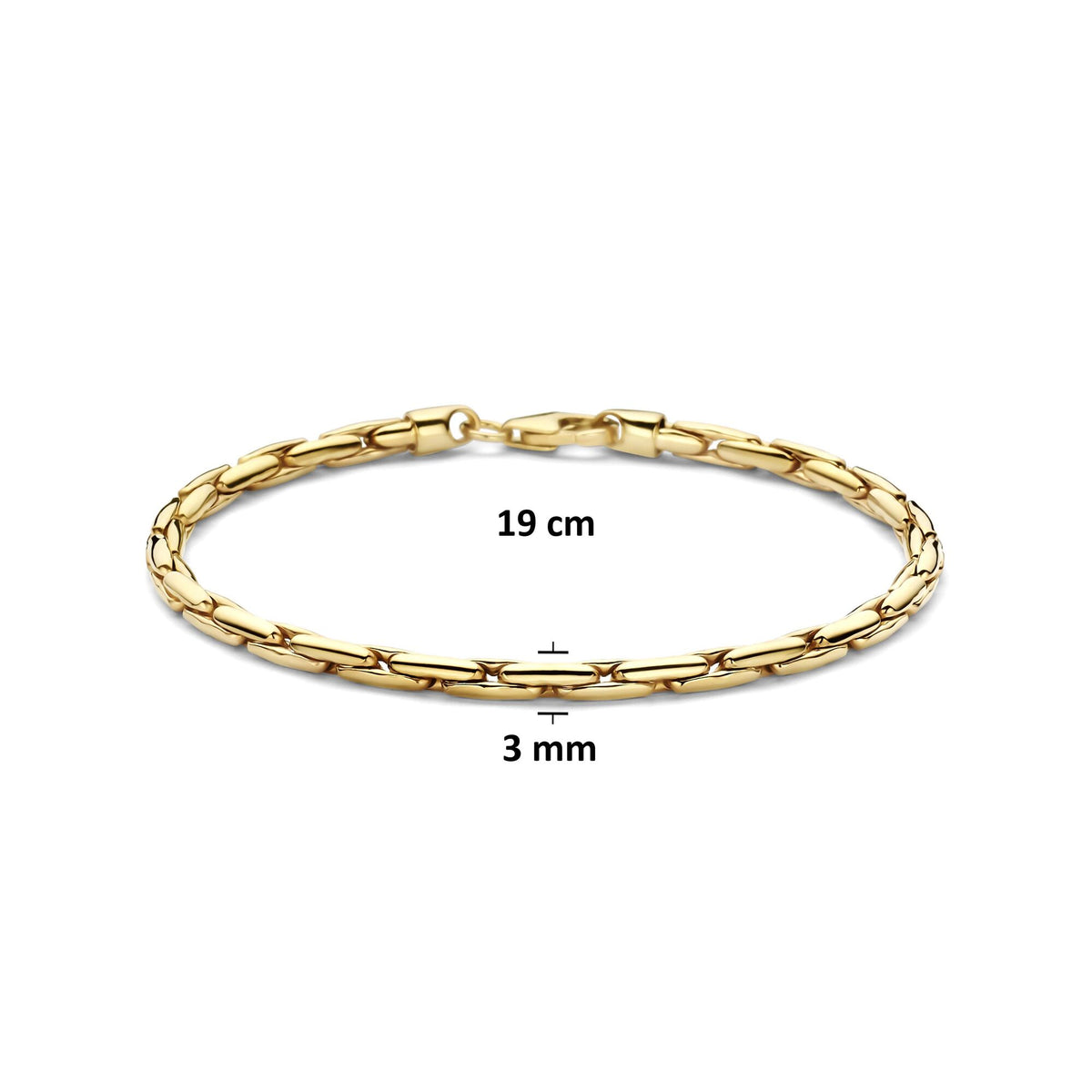 Armband 3,0 mm 19 cm massief 9K geelgoud