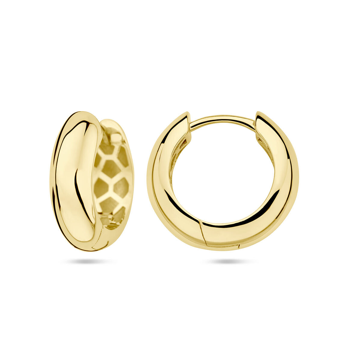 9K Geelgouden 9k klapoorringen 15,5 mm halfronde buis - 8000261 - PansiteNederland.nl
