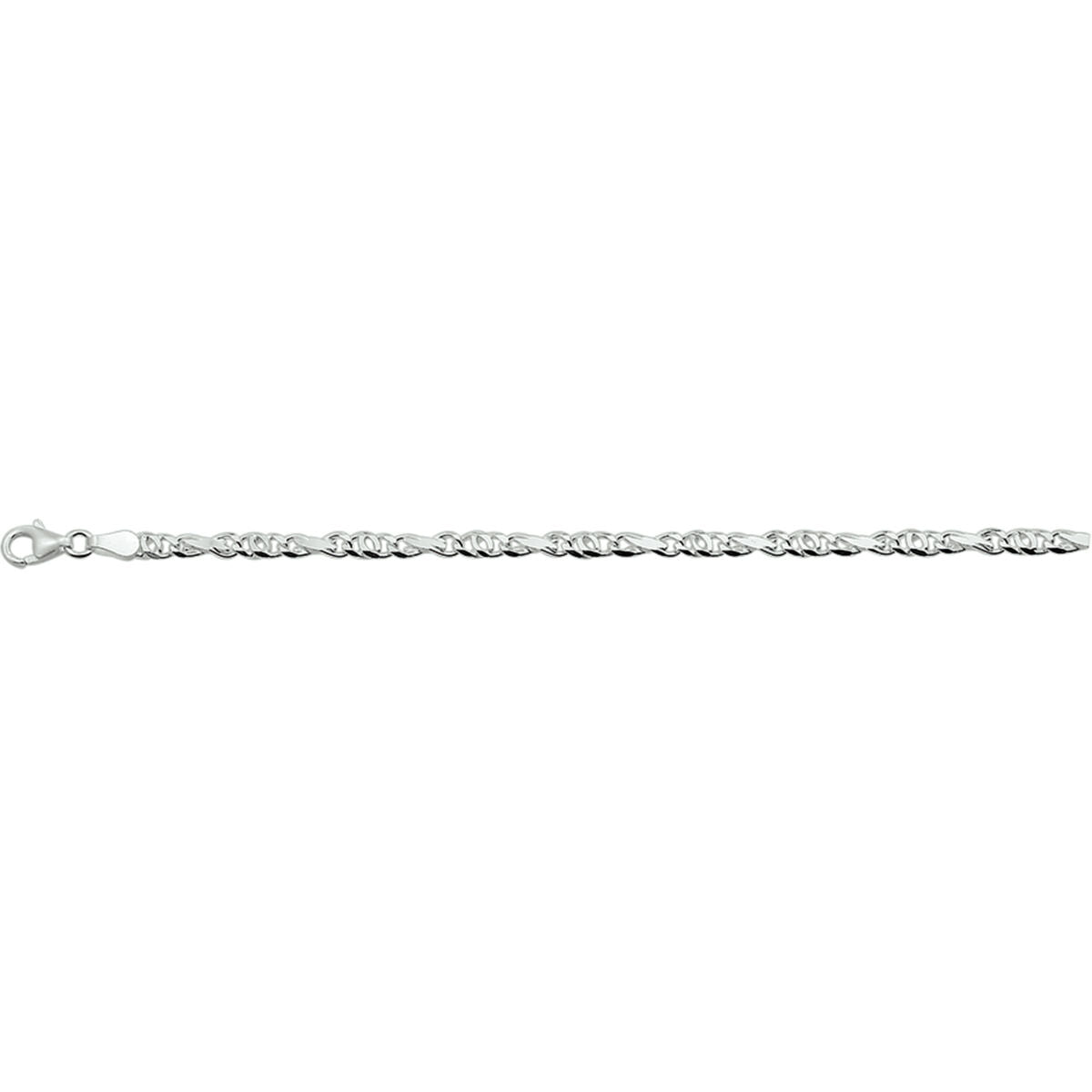 Armband valkenoog 3,5 mm 18 cm zilver gerhodineerd