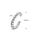 Zilveren gerhodineerde ear cuff gedraaid 12,5 mm - 1342132