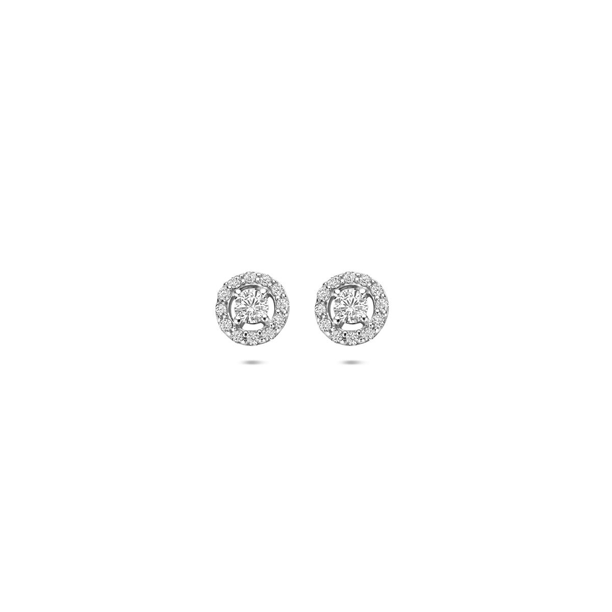 Zilveren gerhodineerde oorknoppen zirkonia 5,5 mm - 1341202