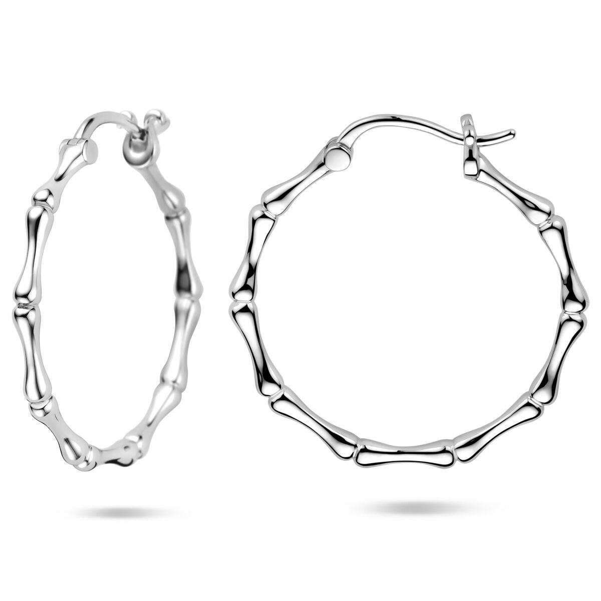 Zilveren gerhodineerde oorringen 30 mm - 1341408