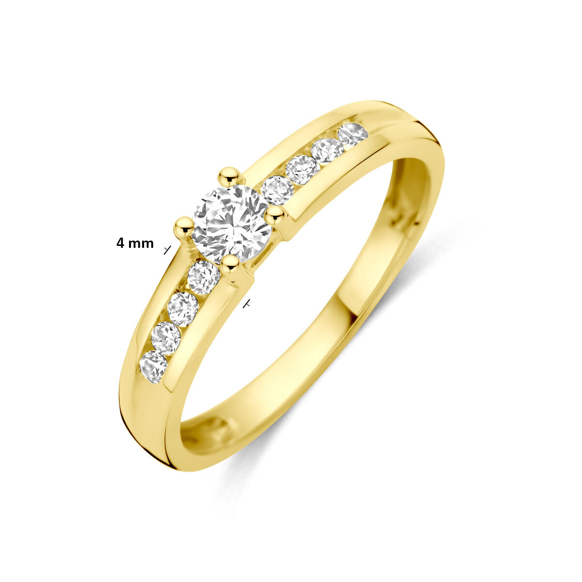 14K Geelgouden Ring met Zirkonia