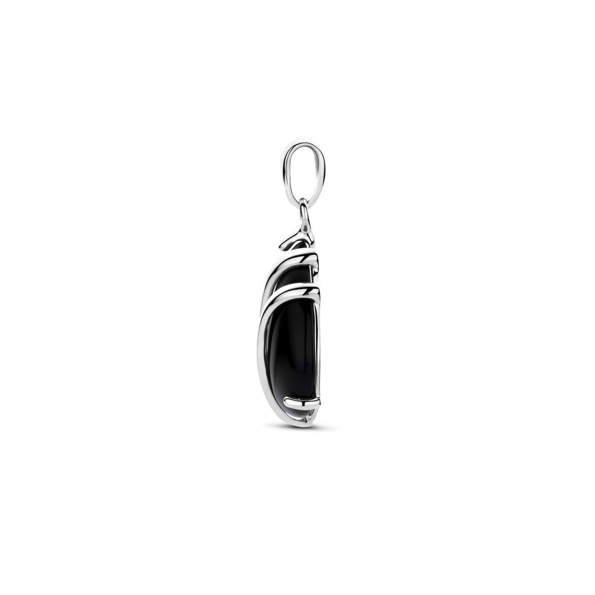 Zilveren gerhodineerde hanger druppel onyx 16 mm - 1341303 - PansiteNederland.nl