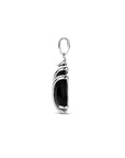 Zilveren gerhodineerde hanger druppel onyx 16 mm - 1341303 - PansiteNederland.nl