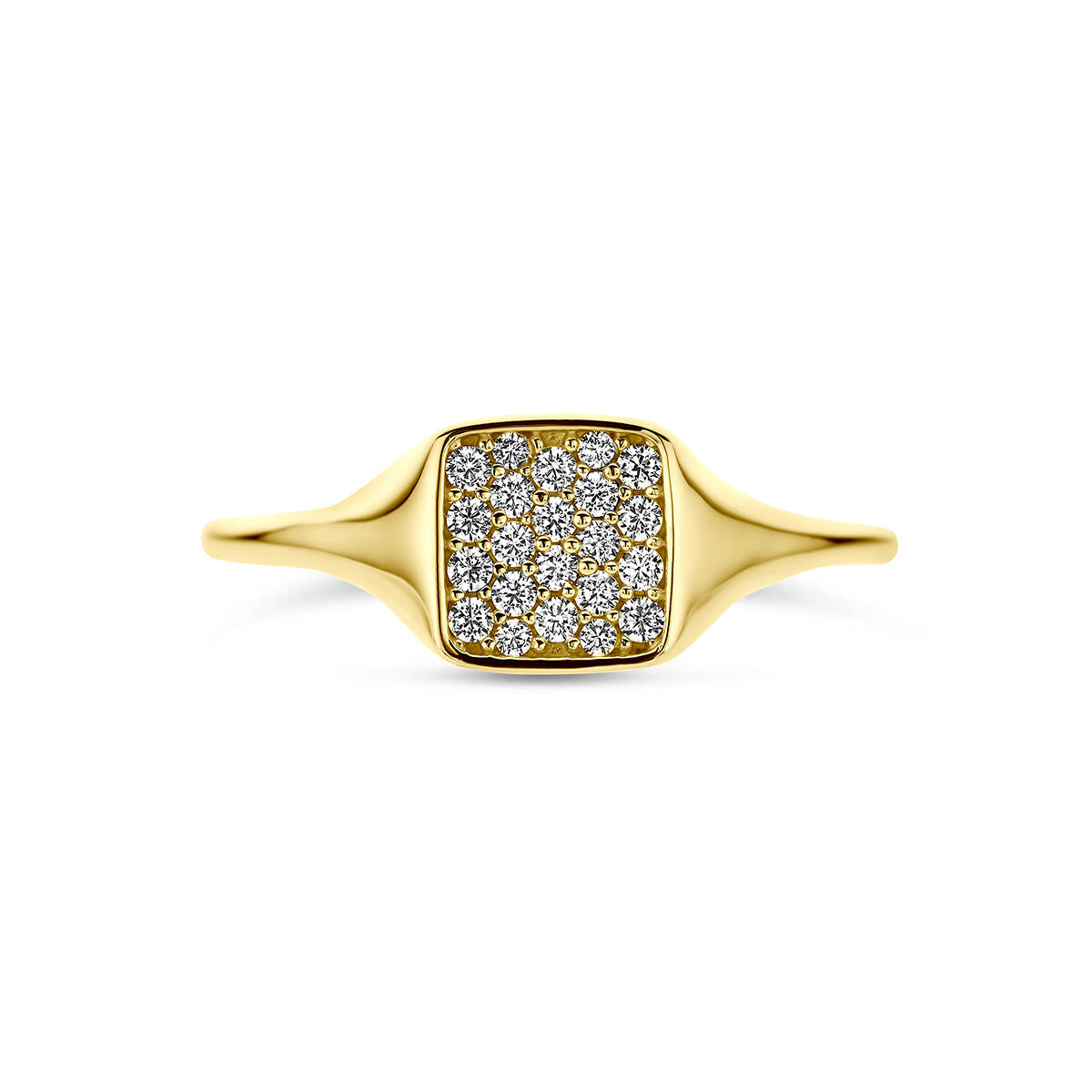 Ring zirkonia 14K geelgoud briljant