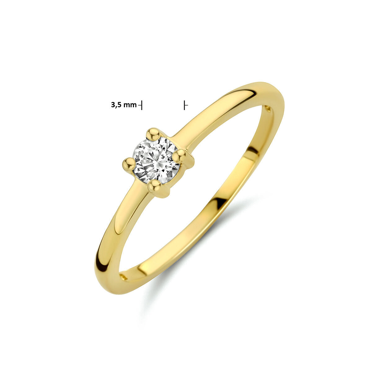 Ring zirkonia 14K geelgoud