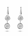 Zilveren gerhodineerde oorhangers poli/mat franse haak 29 mm - 1341740