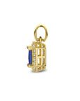 14K geelgoud hanger synth. saffier en zirkonia halo 4028203 - PansiteNederland.nl