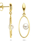 14K geelgouden oorhanger parel 32 mm - 4034882