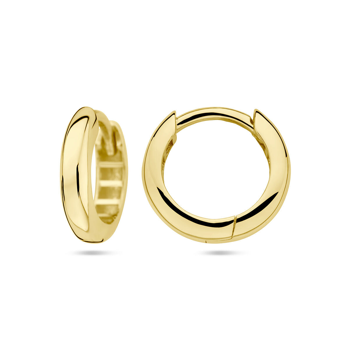 9K Geelgouden 9k klapoorringen 12,5 mm halfronde buis - 8000259 - PansiteNederland.nl