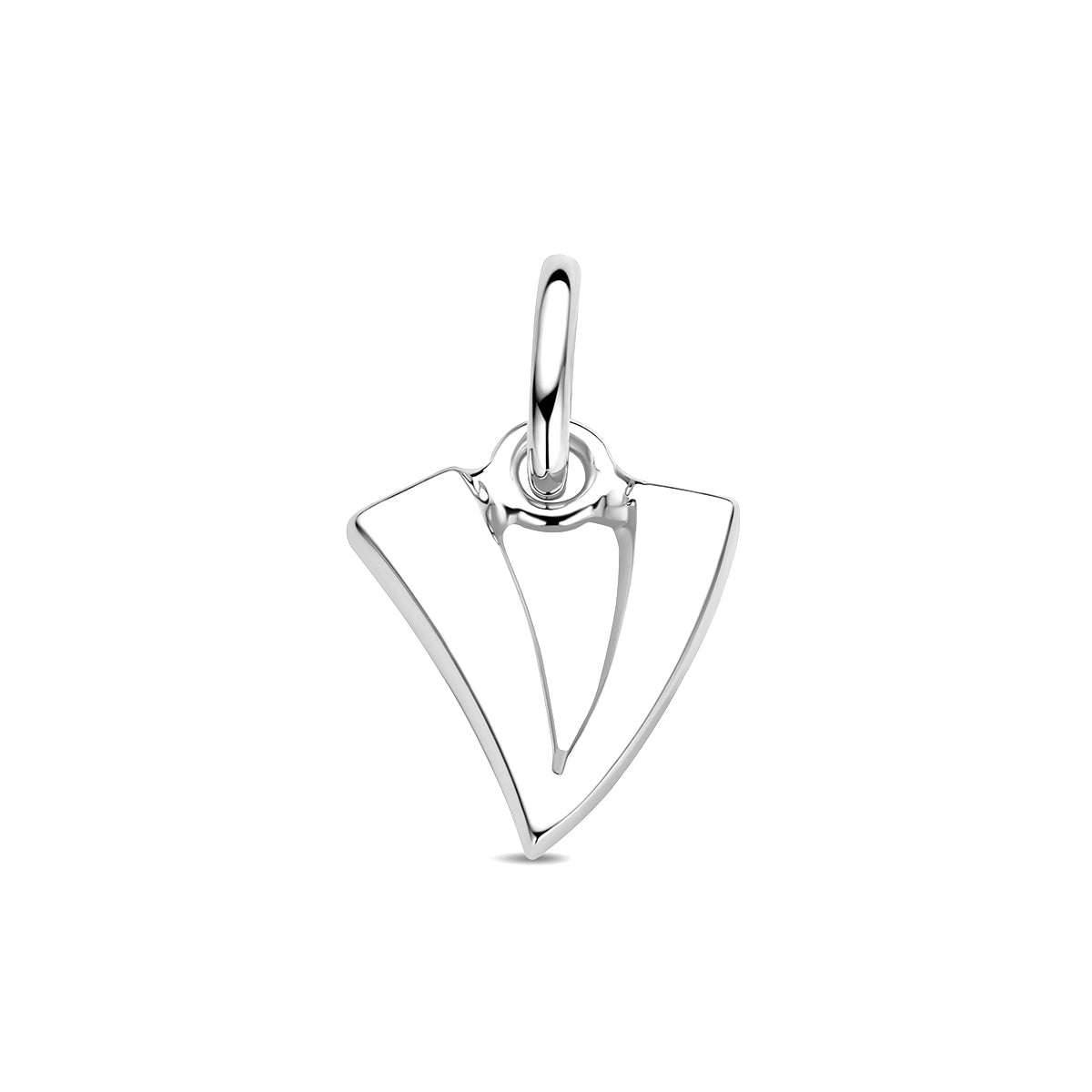 Hanger letter V 11,5 mm zilver gerhodineerd #Letter_V