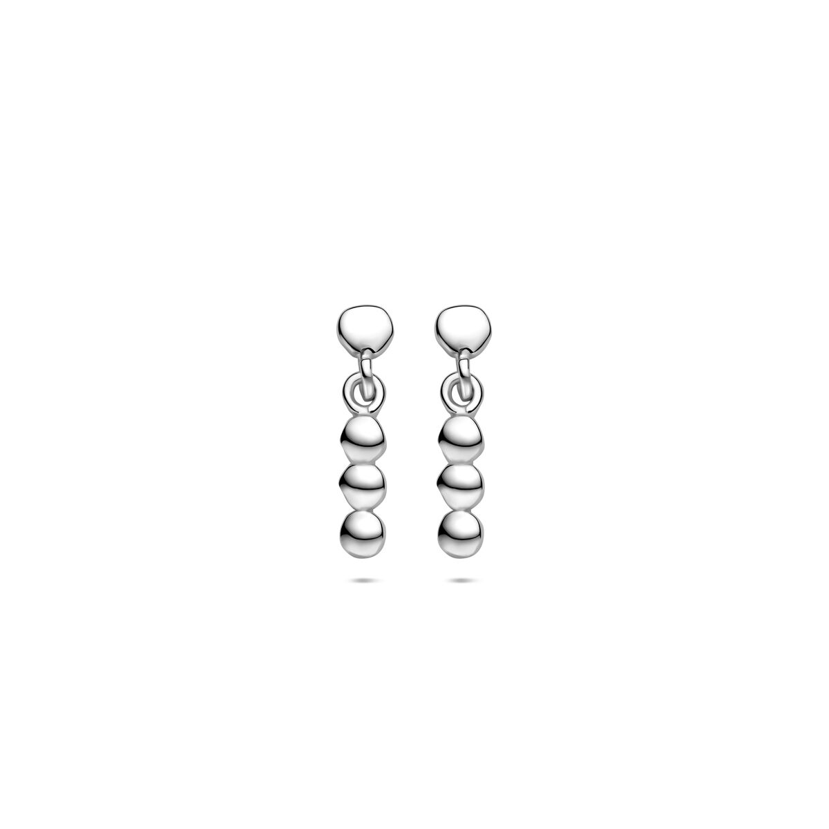 Zilveren gerhodineerde oorhangers bolletjes 15 mm - 1341221