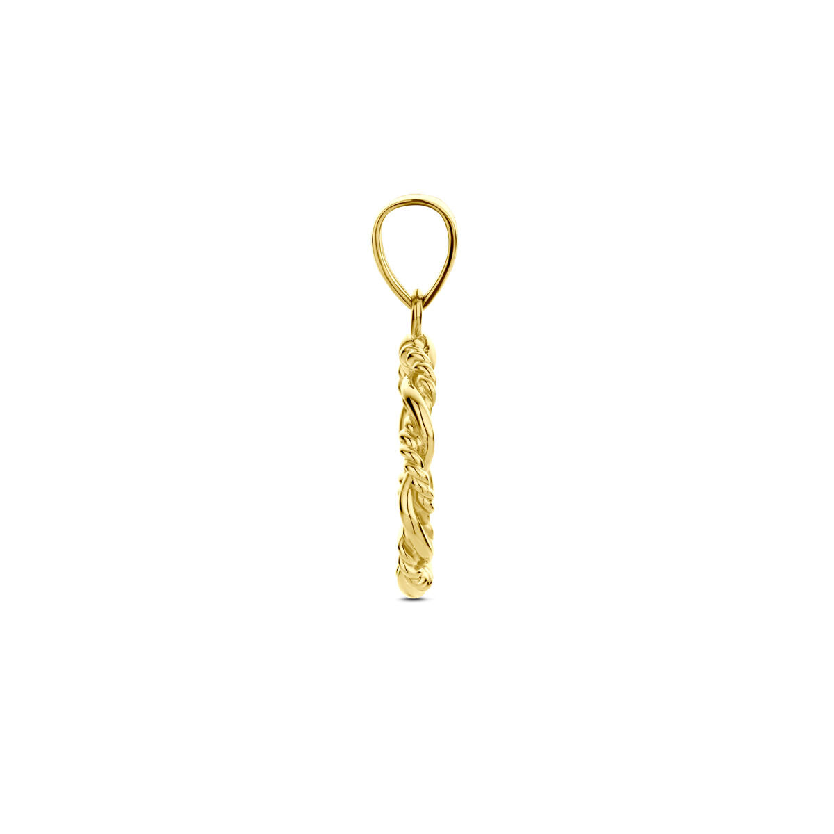 14K geelgouden hanger rondje gedraaid 21 mm - 4034340 - PansiteNederland.nl