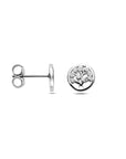 Zilveren gerhodineerde oorknoppen zirkonia 8 mm - 1341562