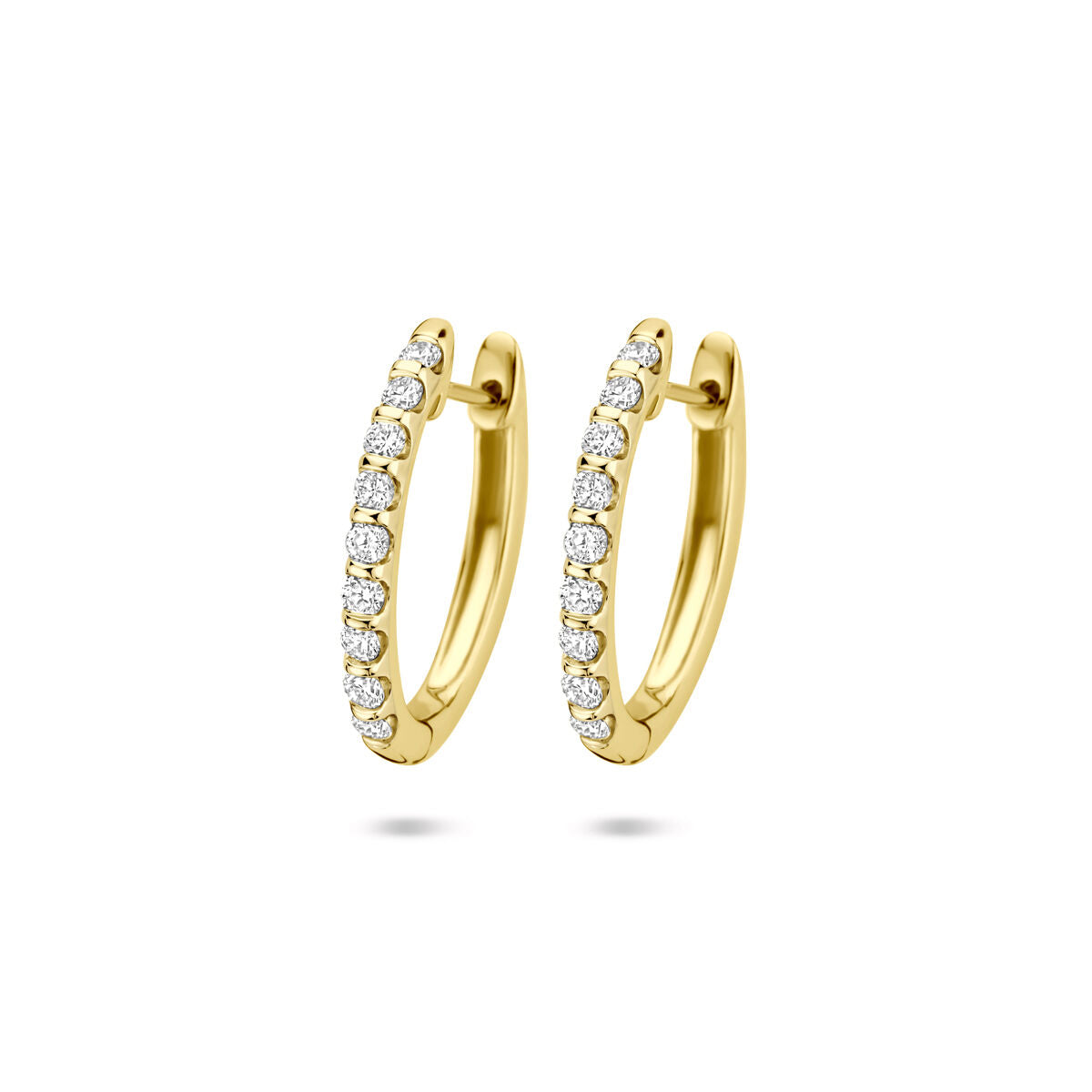 14K geelgouden klapoorringen lab grown diamant 0.25ct 2x 0.125ct h si 19,5 mm - 4033720