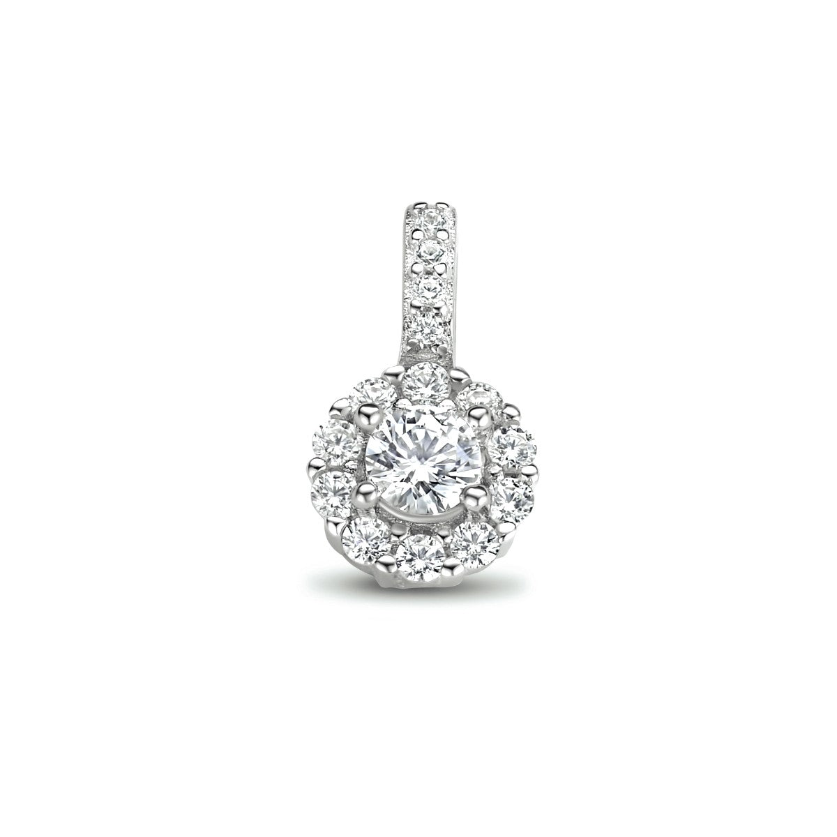 zilver gerhodineerd hanger zirkonia halo 1334770 - PansiteNederland.nl