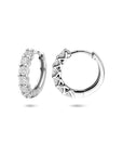 Zilveren gerhodineerde klapoorringen zirkonia 14,5 mm - 1341717