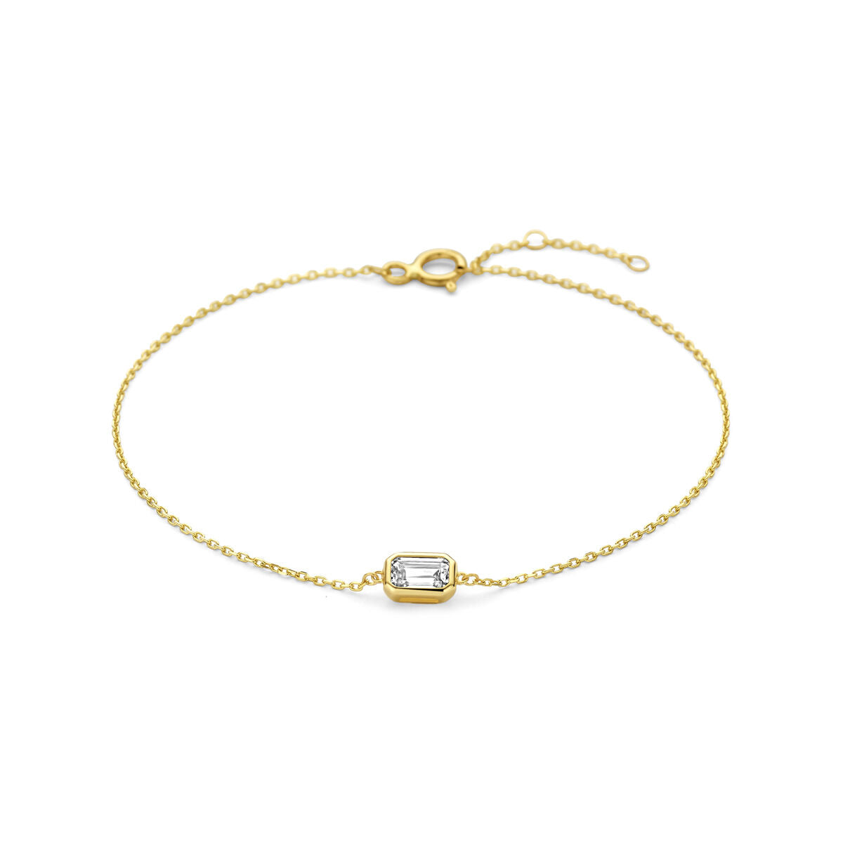 Fantasy Collection Armband zirkonia 16,5 - 17,5 - 18,5 cm 14K geelgoud