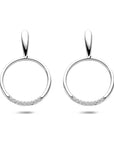 Zilveren gerhodineerde oorknoppen zirkonia 25 mm - 1341701