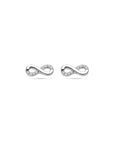 Zilveren gerhodineerde oorknoppen infinity zirkonia 9 mm - 1341564