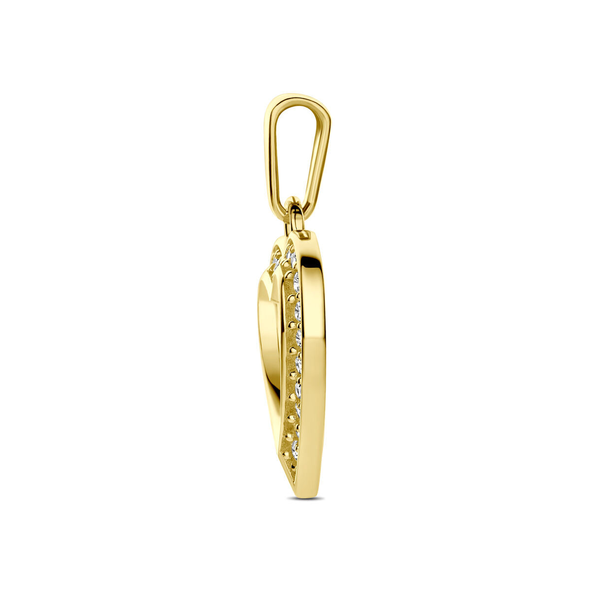 Hanger zirkonia 9K geelgoud 12 mm