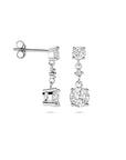 Zilveren gerhodineerde oorhangers zirkonia 18 mm - 1341713