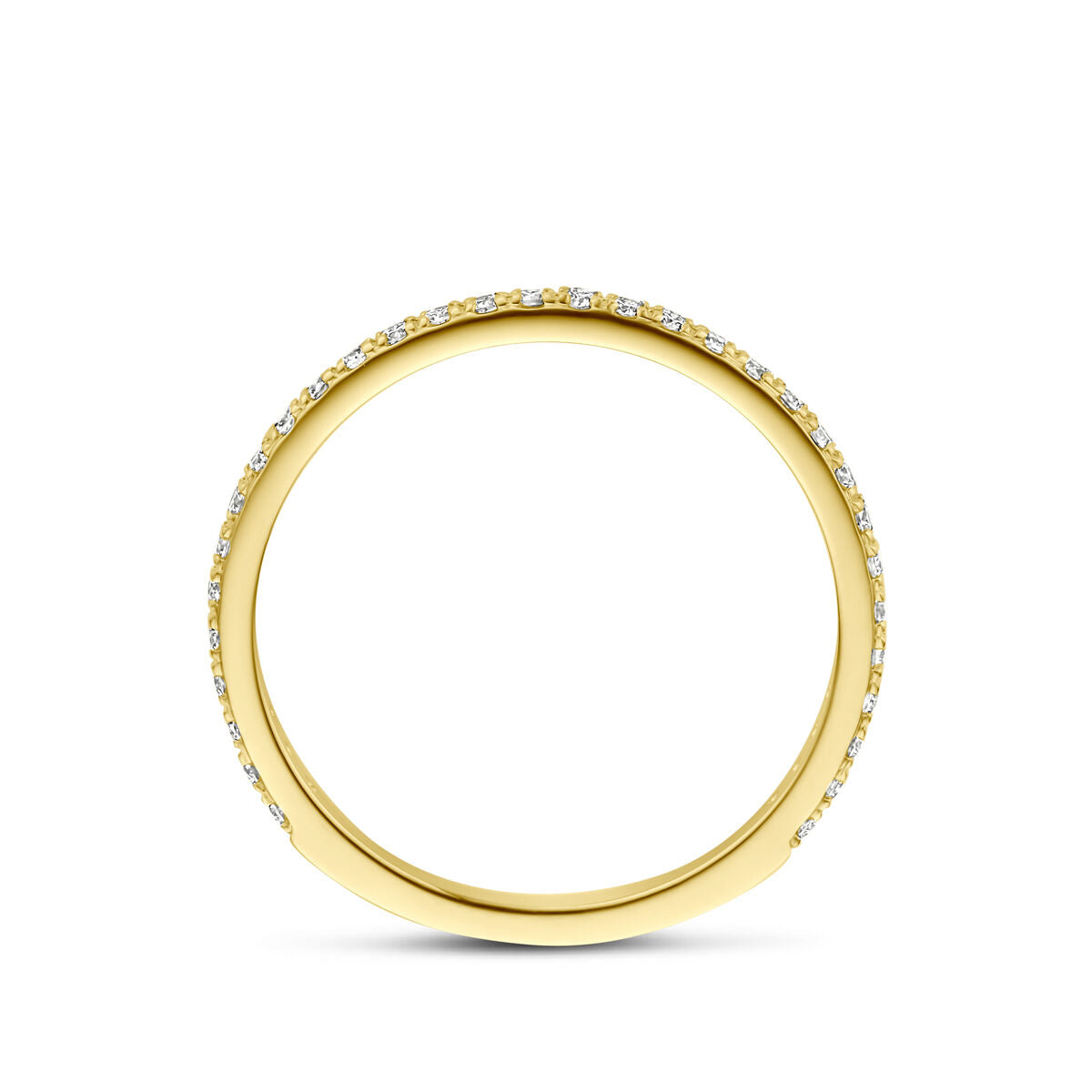Ring lab grown diamant 0.25ct f vs 14K geelgoud wit