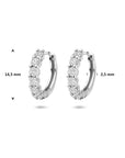 Zilveren gerhodineerde klapoorringen zirkonia 14,5 mm - 1341717