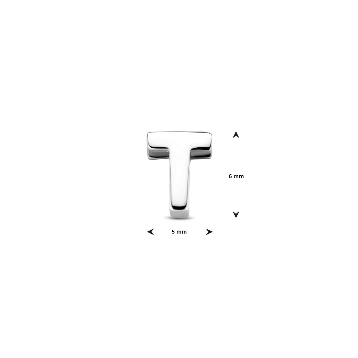 Hanger letter T 6 mm zilver #Letter_T