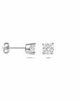 Zilveren gerhodineerde oorknoppen zirkonia 5 mm - 1341352