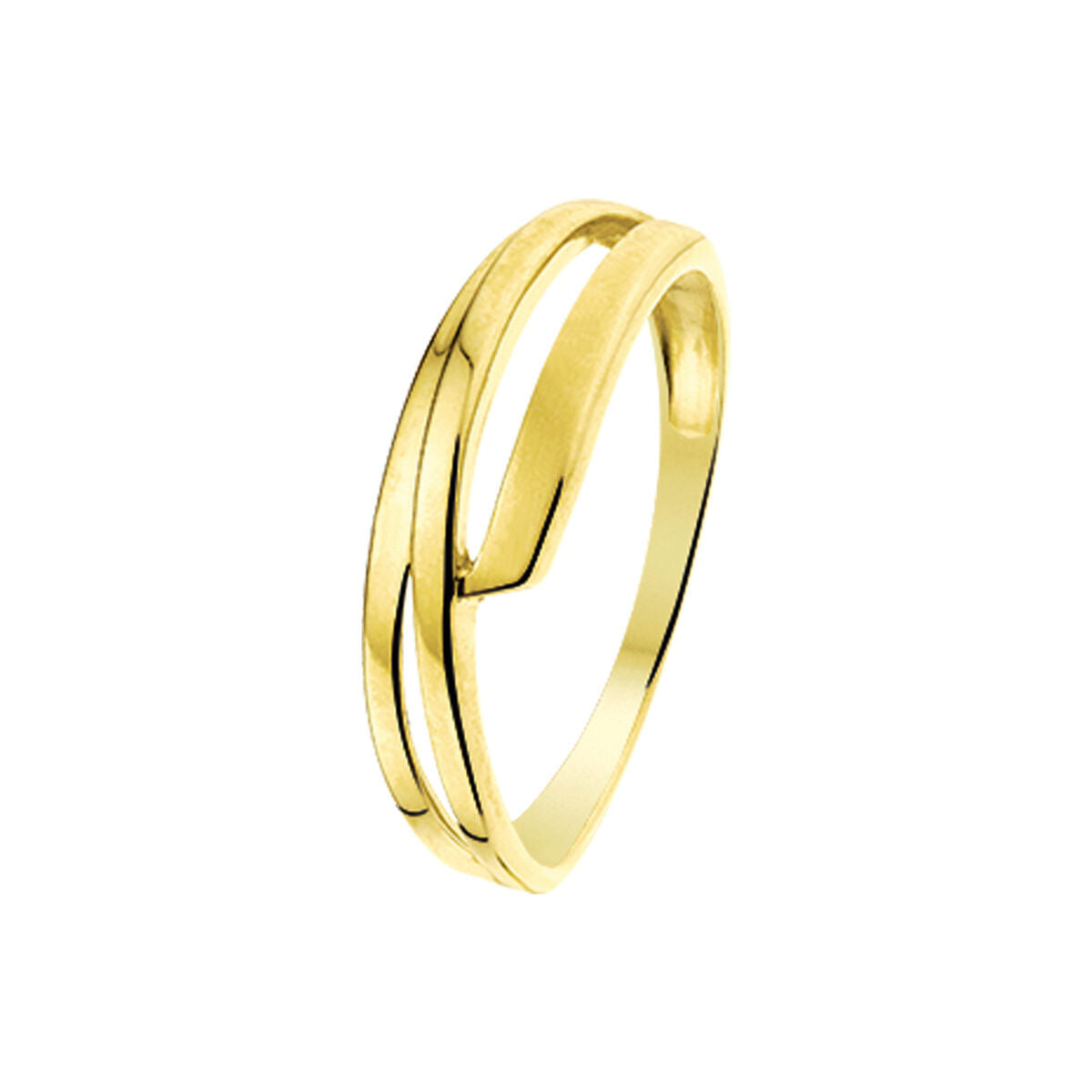 Ring poli/mat 14K geelgoud