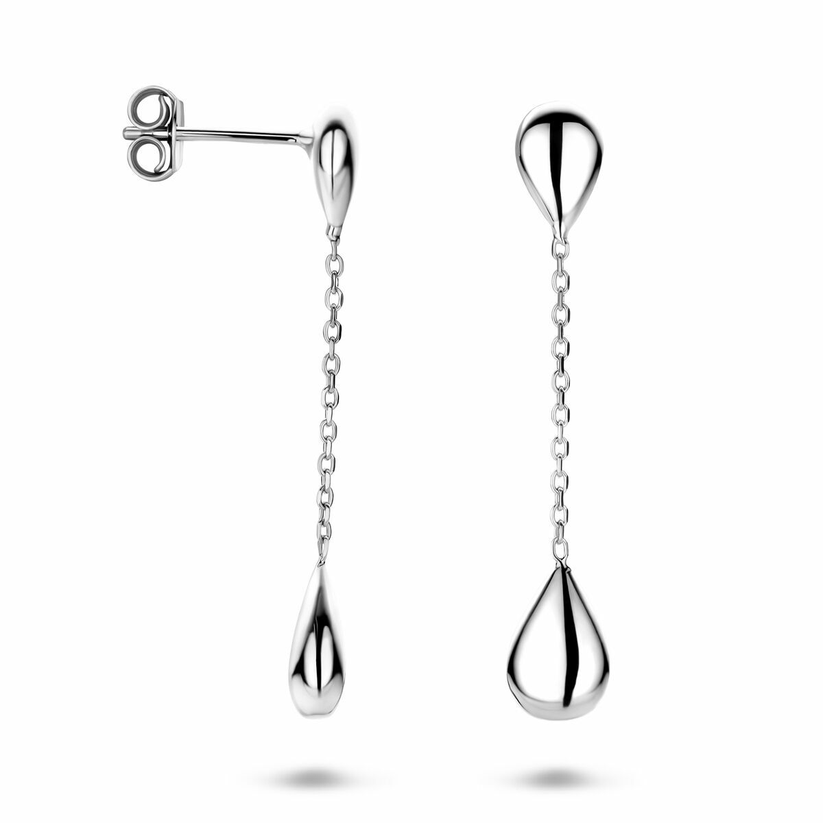 Zilveren gerhodineerde oorhangers druppel 36 mm - 1341656 - PansiteNederland.nl
