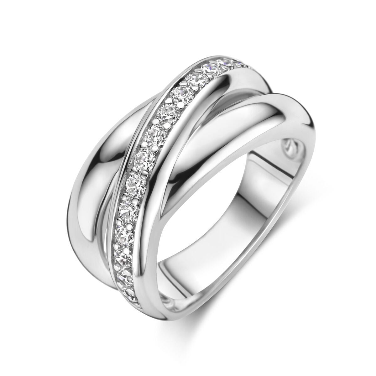 Ring zirkonia zilver gerhodineerd