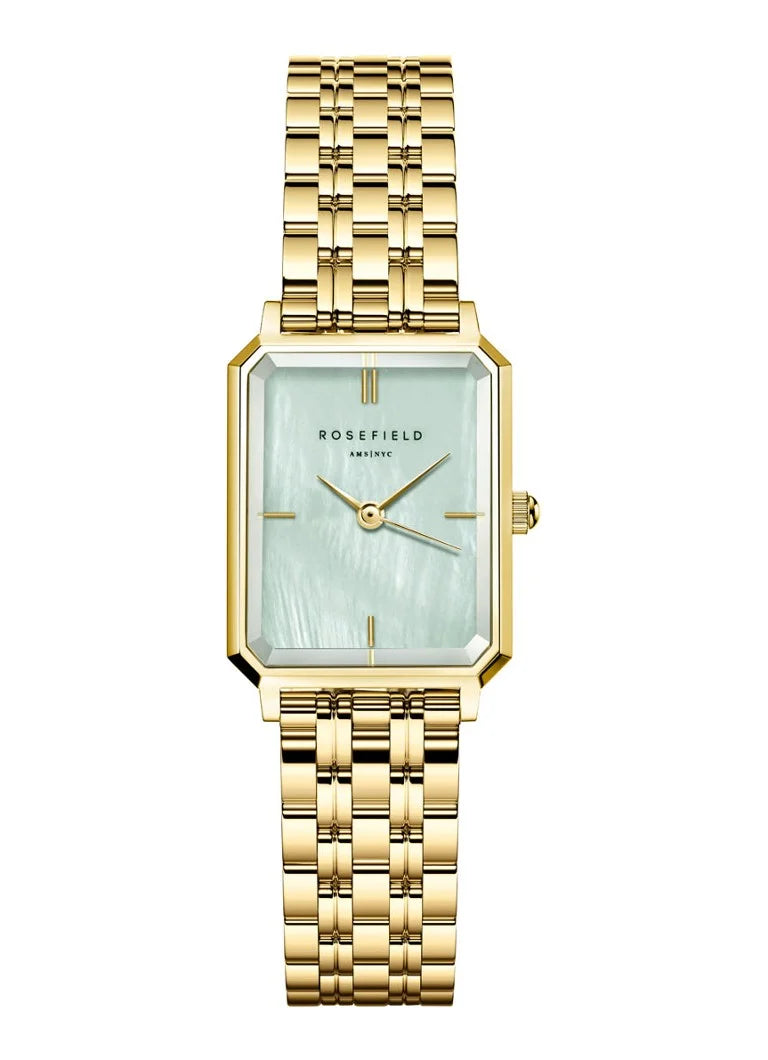 Rosefield horloge OGGSG-O71 Octagon XS Green MOP Steel Gold - PansiteNederland.nl
