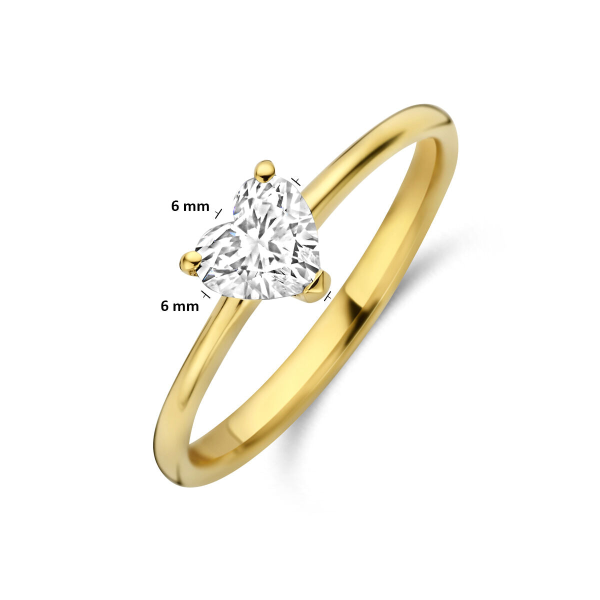 Fantasy Collection Ring hartje lab grown diamant 0.50ct f vs 14K geelgoud
