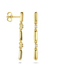 14K geelgouden oorhangers diamant 0.06ct 2x 0.03ct h si 32 mm - 4034621