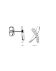 Zilveren gerhodineerde oorknoppen zirkonia 10 mm - 1341921