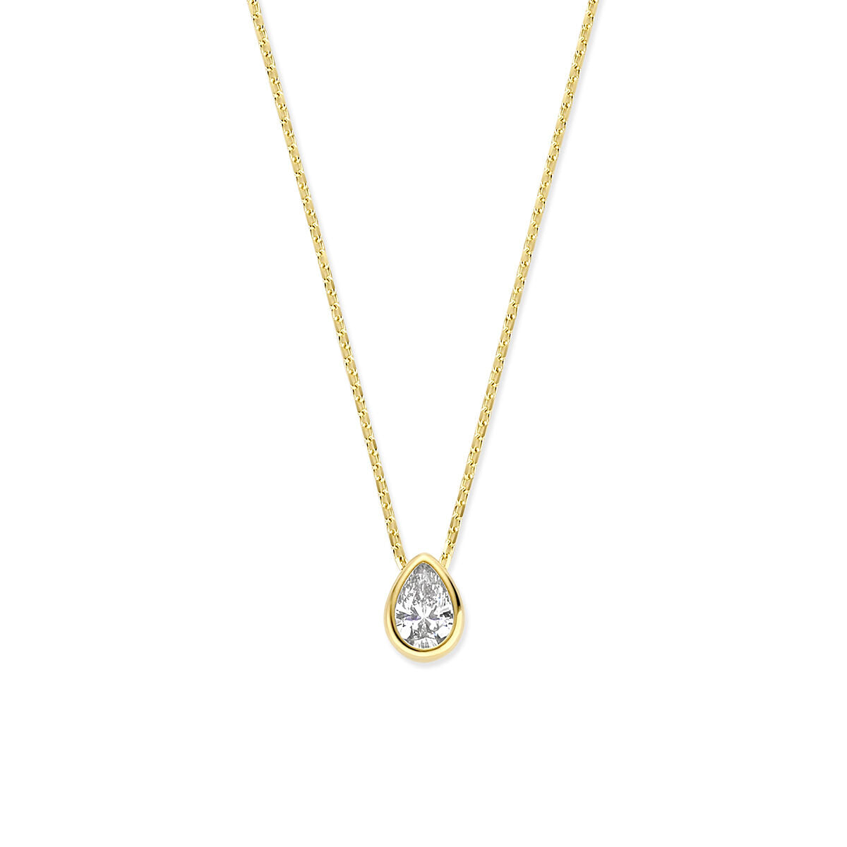 Collier zirkonia 41 - 43 - 45 cm 14K geelgoud