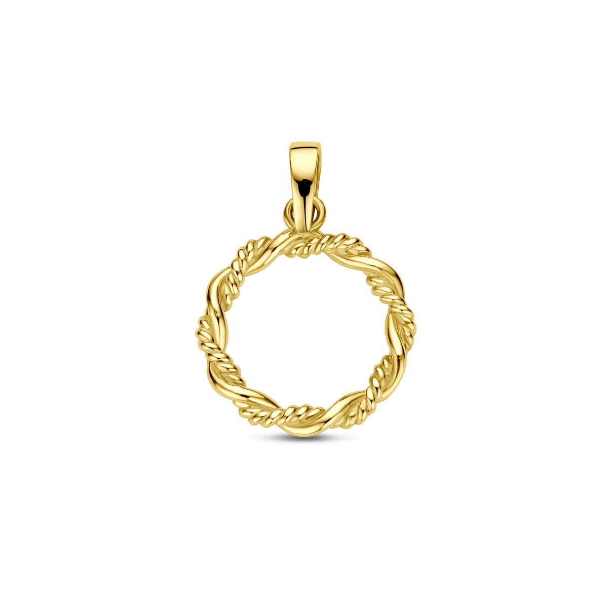 14K geelgouden hanger rondje gedraaid 21 mm - 4034340 - PansiteNederland.nl
