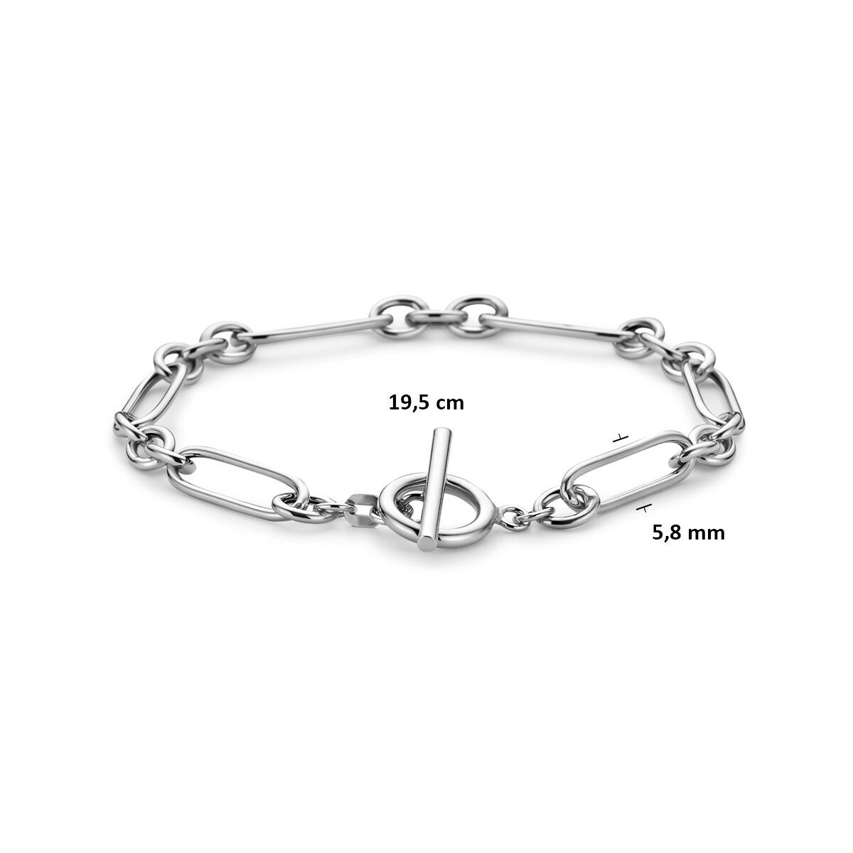 Armband kapittelslot 5,8 mm 19,5 cm zilver gerhodineerd