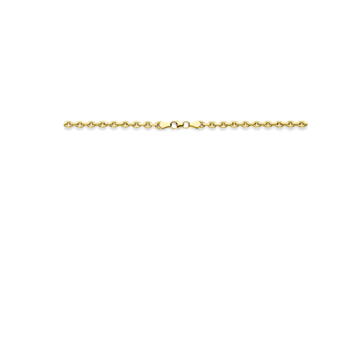 Fantasy Collection Collier anker massief 4,5 mm 45 cm Silgold (geel met zilverkern)