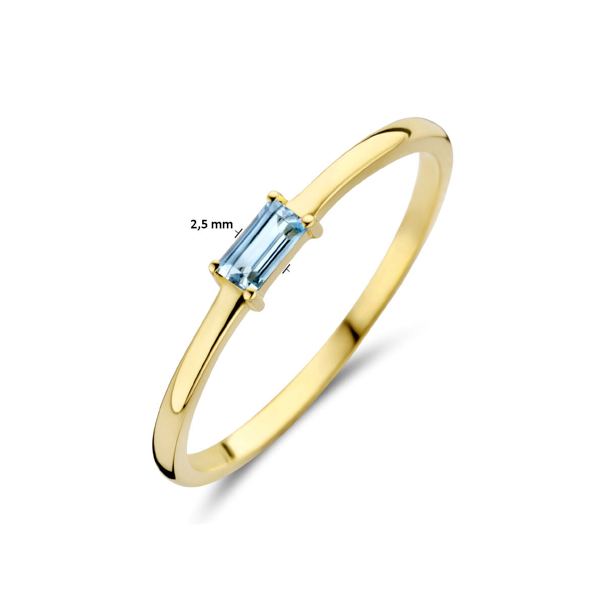 Ring met geboortesteen topaas december 14K geelgoud