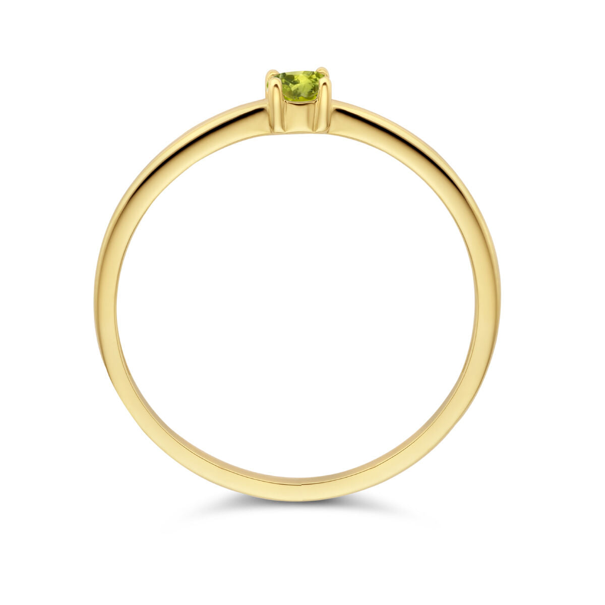 Ring met geboortesteen peridot augustus 14K geelgoud
