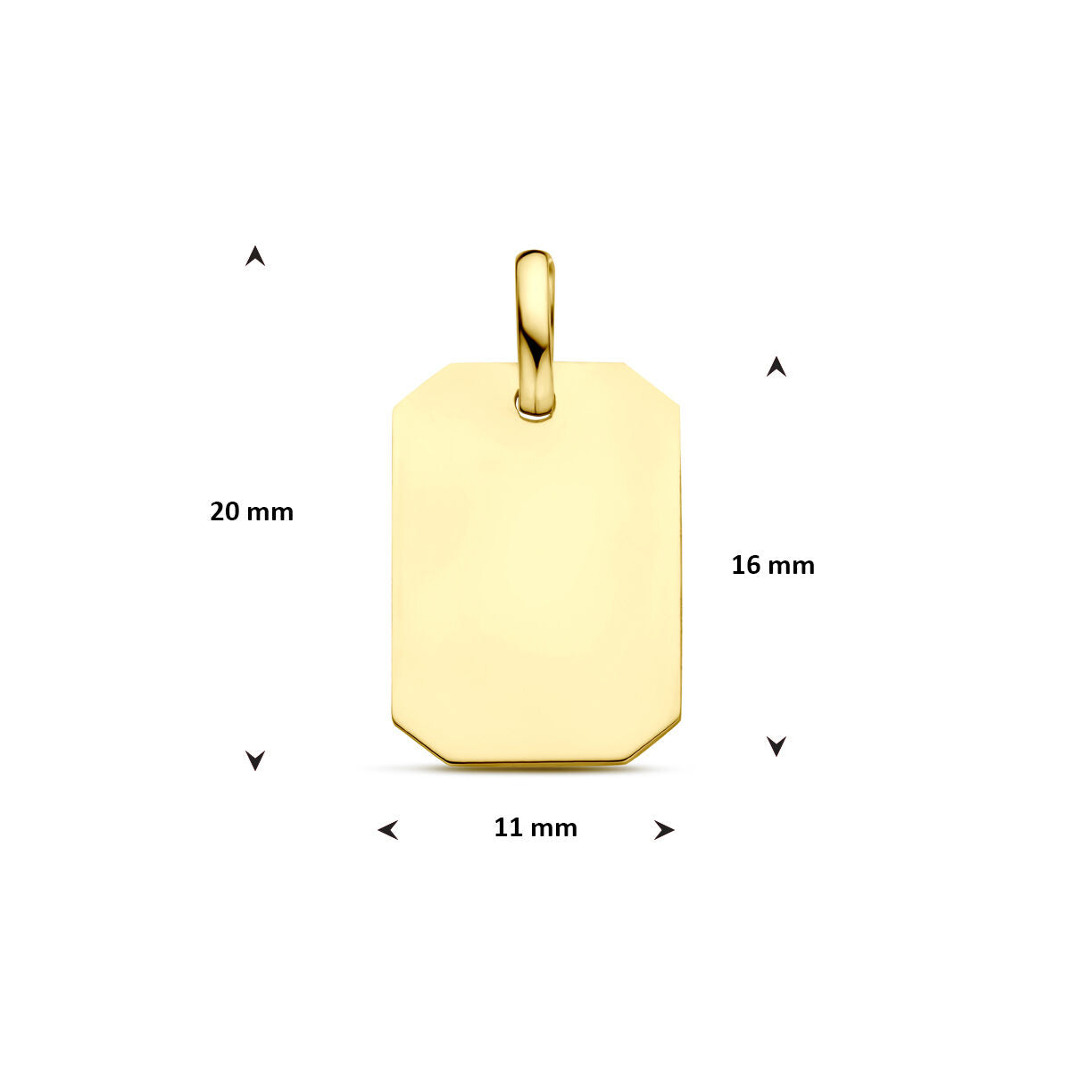 9K Geelgouden 9k graveerhanger 20 mm - 8000167 - PansiteNederland.nl