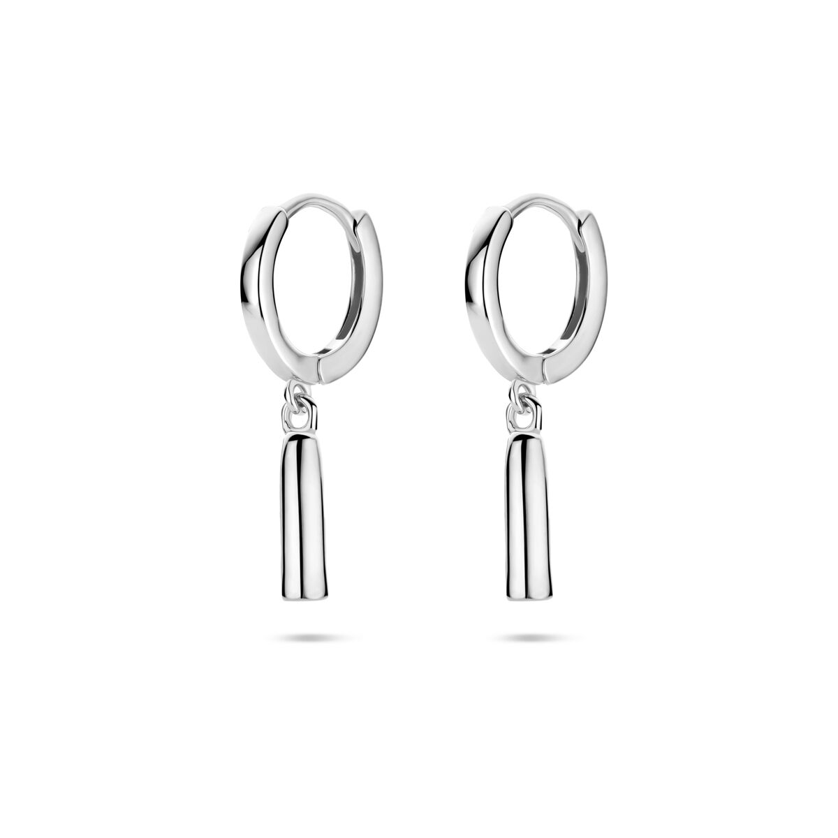 Zilveren gerhodineerde klapoorringen 22 mm - 1341548