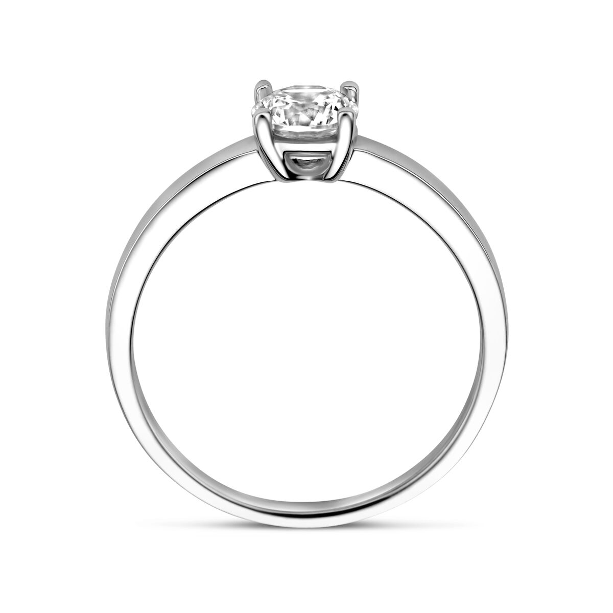 Ring zirkonia zilver gerhodineerd