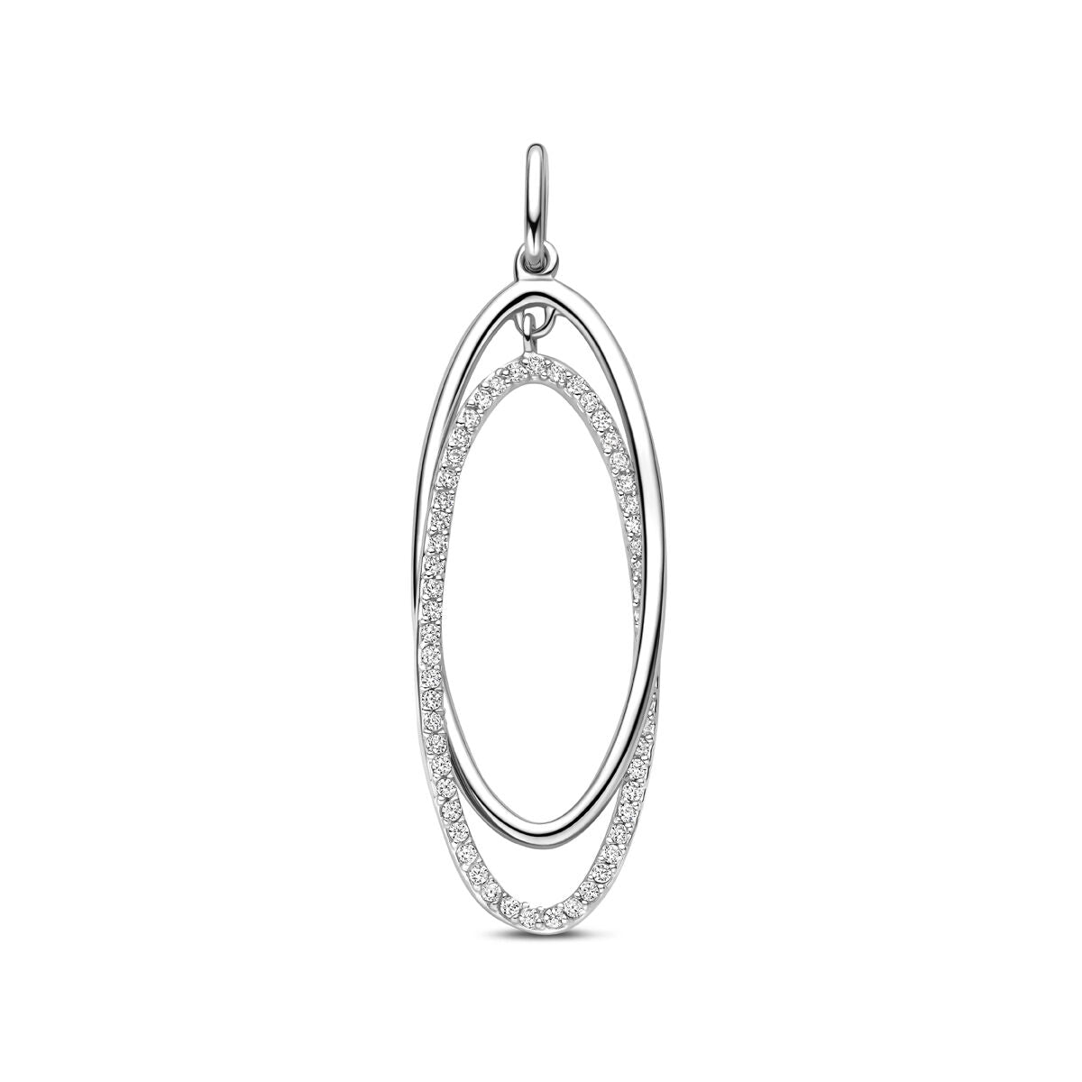 Zilveren gerhodineerde hanger zirkonia 50 mm - 1341671 - PansiteNederland.nl