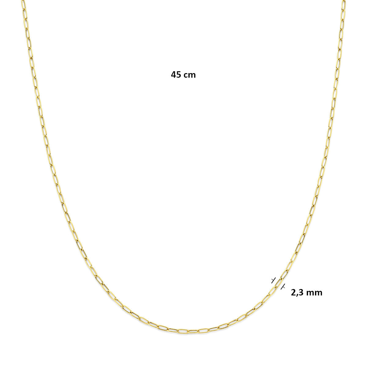 Fantasy Collection Collier 2,3 mm 45cm 14K geelgoud